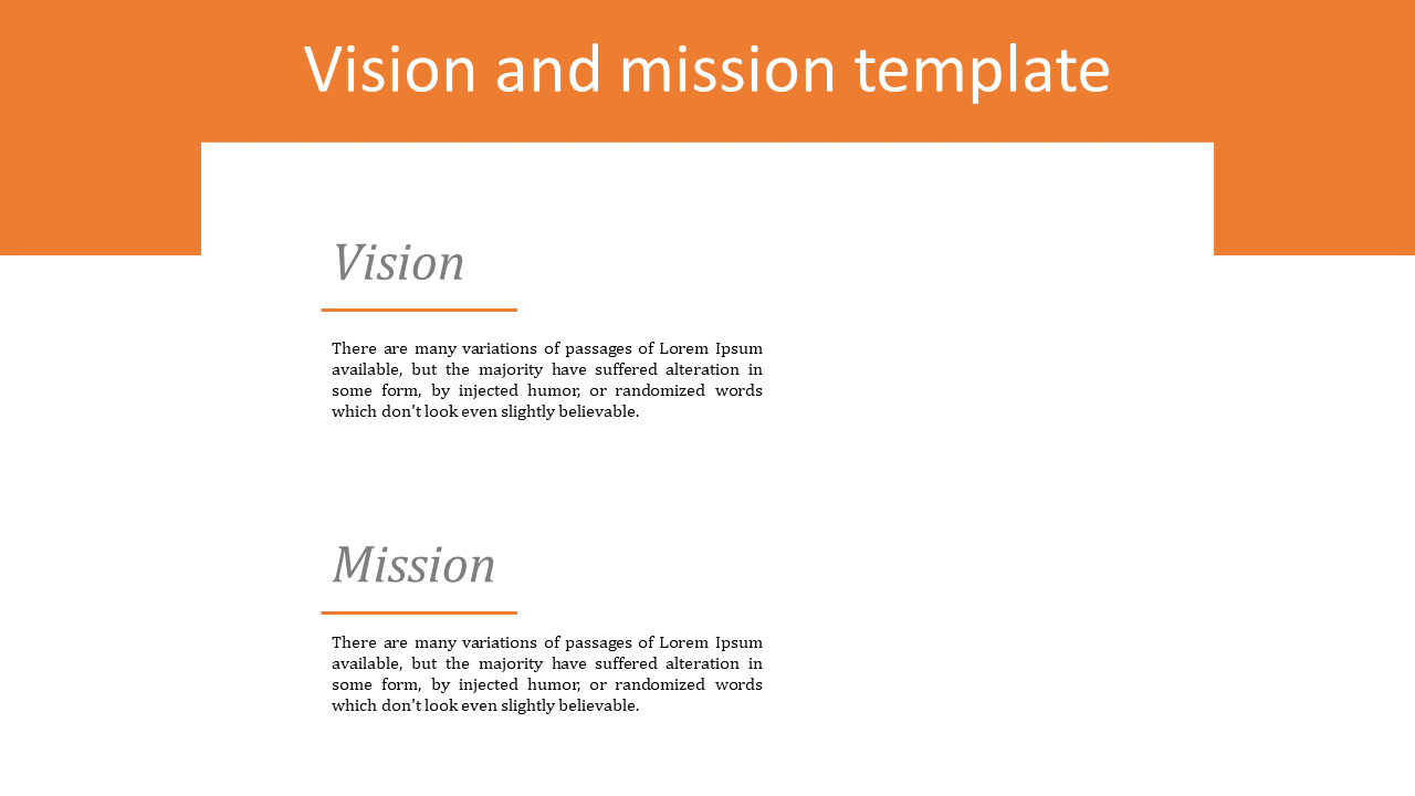 Free - Editable Vision And Mission Template With Two Node